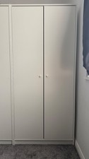 IKEA KLEPPSTAD Wardrobe 2 Door White Bedroom Storage Cupboard Modern 79x176 cm