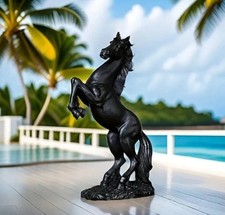 Pferde Figur Statue Schwarz 30,5cm