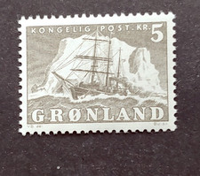 EARLY BOAT SHIP 5KR VF MNH DK DENMARK GREENLAND GRONLAND (K11)