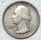1934-D Washington Silver Quarter VF