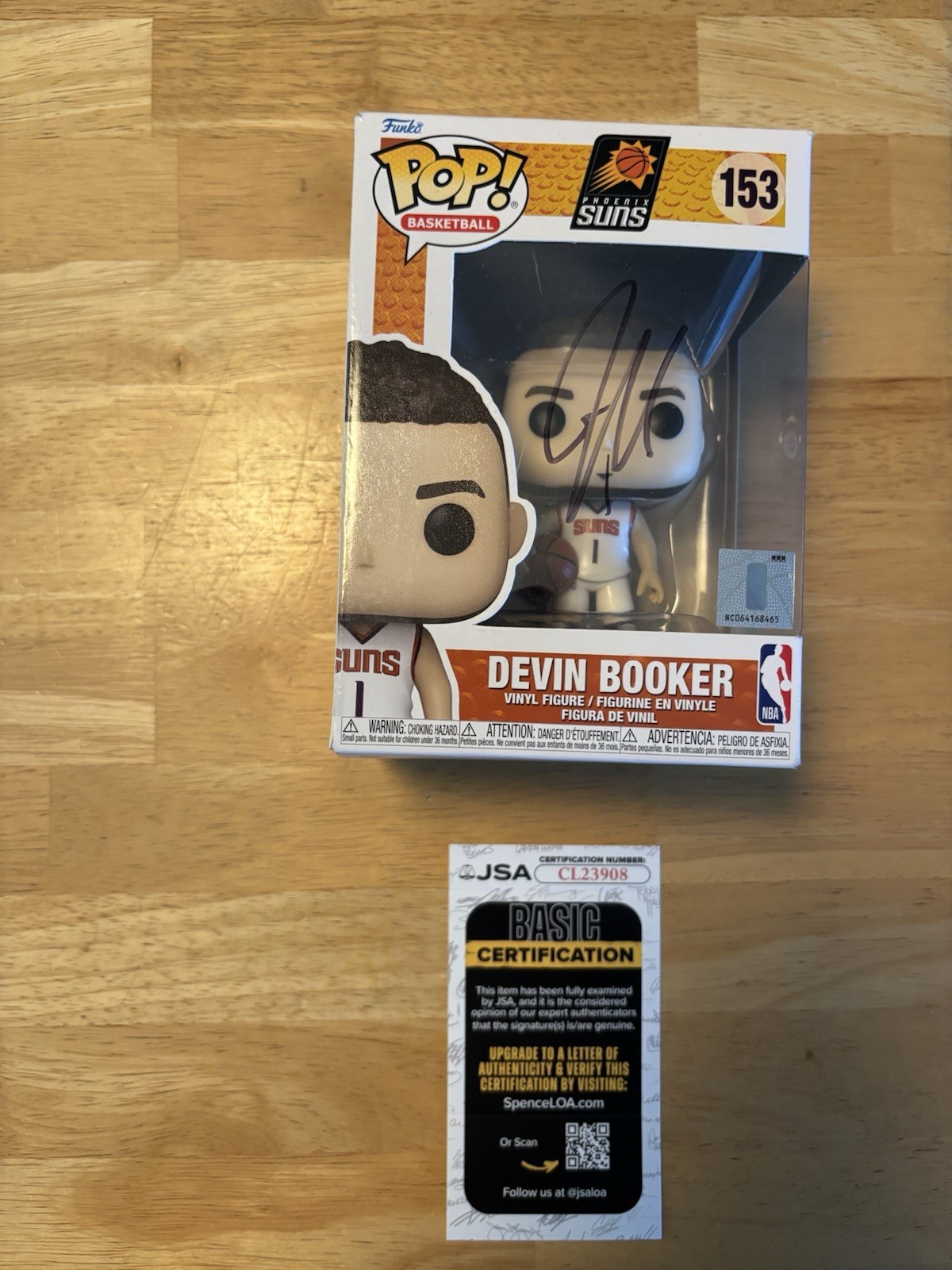 Devin Booker Autographed Signed Phoenix Suns Funko Pop #153 JSA Coa. 