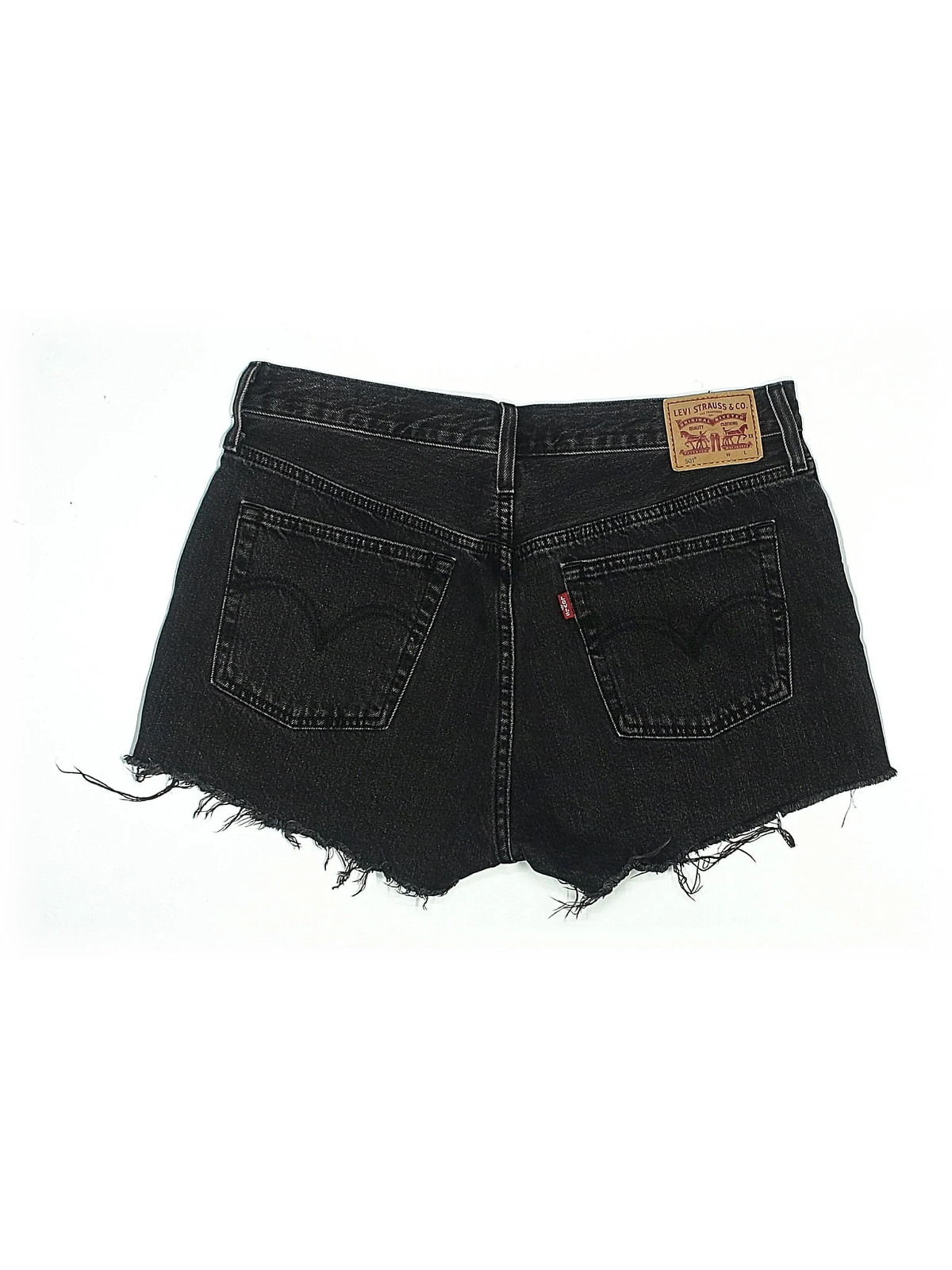 Levi's Women Black Denim Shorts 30W thumbnail 2