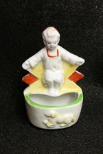 Young Jesus with Lamb Holy Water Font Religion Catholic Vintage Japan 4" 