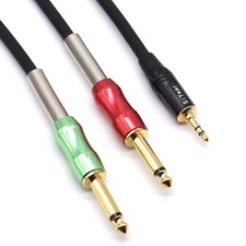 1/8 inch Stereo to Dual 1/4inch Mono Y-Splitter Breakout Cable, 3.5mm Mini Ja...