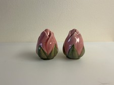 Vtg. FRANCISCAN WARE Pink Rosebud Salt/ Pepper Shakers Set Pre- Owned