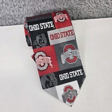 Ralph Marlin Ohio State Block  Play Tie 100 Polyester Neck Tie 58" VTG 2003