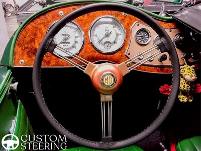 Für Austin A40 Sports 1950-1953 Schwarze Original Leder Lenkradabdeckung