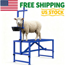 47 Inch Heavy Duty 600lbs Goat Stand With Feed Bin Goat Milking Stand Adjustable