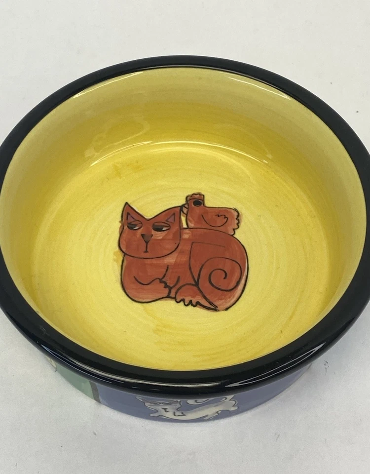 Ursula Dodge “My Favorite Things” Signature Stoneware Cat Bowl 5” Foto 2 de 4