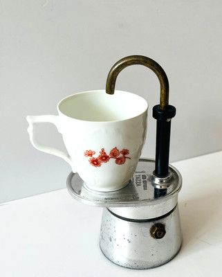 Bialetti Mini Expresso Kaffeeherd Kaffeemaschine - passend zur Bone China Tasse