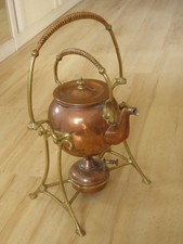 WMF -  Rechaud  - Jugendstil - Teekanne mit Stövchen - Kupfer/Messing