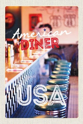 Blechschild 18x12 Amerika USA Diner Restaurant Wand Deko Bar Kneipe Sammler Gesc