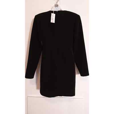 LBV Women's Little Black Long Sleeve Shoulder Pad Dress Black Sz 6 NWT 298  | eBay