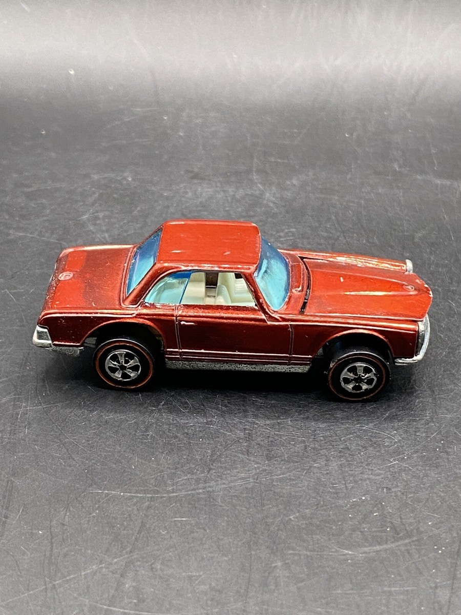 ホットウィール　メルセデス　ベンツ　280SL レッドライン　1969年　香港製 Hot Wheels Redline Mercedes Benz 280SL Red HK White Int w Button