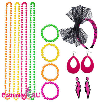 Neon Pink 80s Hairband Costume Accessory Neon Pink 80s Hairband Costume Accessory