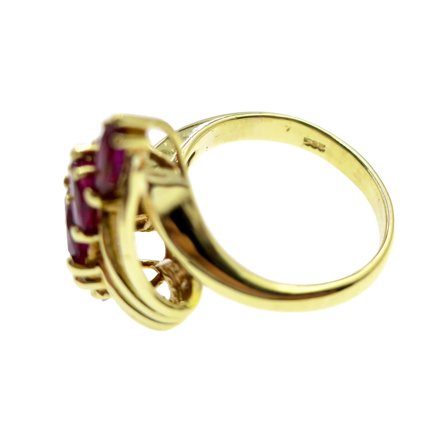 Classic 14k Solid Yellow Natural Ruby and Diamond… - image 5