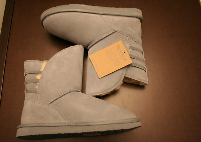 BEARPAW Size 9 Kylee Slip On Suede Boot New Blue Fog