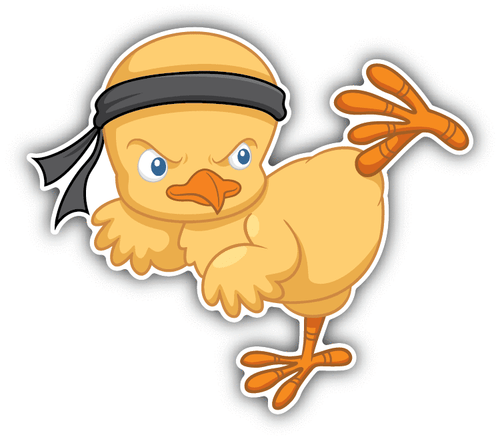 Chick Karate Kick Cartoon Car Bumper Sticker Decal 5 Chick Karate Kick Cartoon Car Bumper Sticker Decal 5