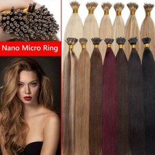 CLEARANCE I Tip Stick 100 Remy Human Hair Extensions Rings Nano Ring 1G THICK 2