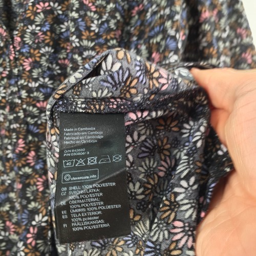 H&M womens blouse top size S black geometric 3/4 sleeve Vneck 040354 - Picture 4 of 9