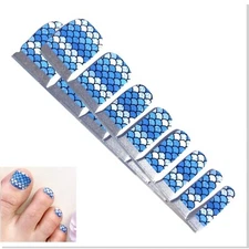 Jaysea Arts Pedicure Nail Wraps - Color Blue Mermaid Street Polish Strips - B4G1