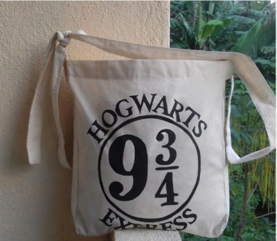 Tote Bag Harry Styles Love On Shopping Hand Painted Reusable Greige Fabric Item 