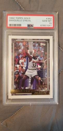 1992 Topps Gold Shaquille O Neal Rookie Card 362 PSA 10 GEM MINT Shaq 