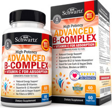 High Potency B-Complex 60 Capsules - with High Levels of Folate C
