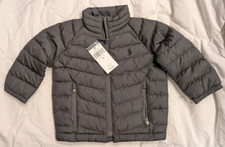 POLO Ralph Lauren toddler Winter Puffer Jacket 9M , Grey, NWT, FREE SHIPPING