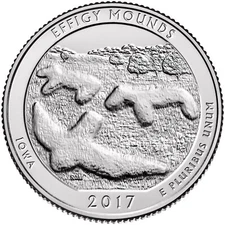 2017 S Effigy Mounds ATB NP Quarter.  Uncirculated From US Mint roll.