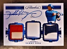 SAMMY SOSA-2021 Flawless Sapphire (#6/7) TRIPLE 2-COLOR PATCH/JERSEY/AUTO-MINT?