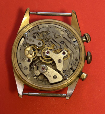Landeron 248 vintage chronograph movement for part or restore Balance good (R50)