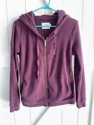 UGG Australia S Clara Zip Up Burgundy Hoodie Sweatshirt Sz Small S