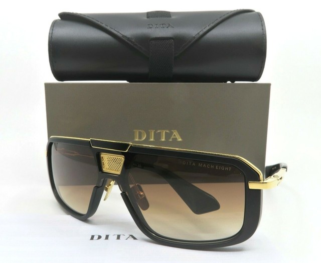 black gold dita mach one sunglasses 6161 62 17 140 for sale online ebay dita mach eight dts400 a 01 black gold titanium shield mesh sunglasses new wbox