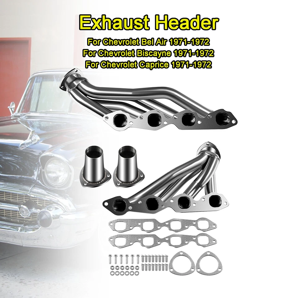 Exhaust Manifold Shorty Header Fit Chevy Bel Air 1971-1972 Fits Biscayne 6.6L - Изображение 3 из 4
