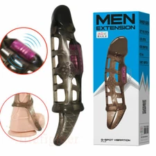 Penis Ring Sleeve Condom Vibrator Enhancer Sex Toy Vibrating Cock For Men Couple