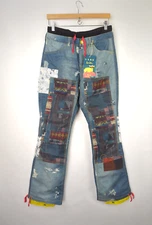 NWT L.A.M.B. x BURTON Womens Sz XS Snowboard Buju Cargo Pants Denim Print