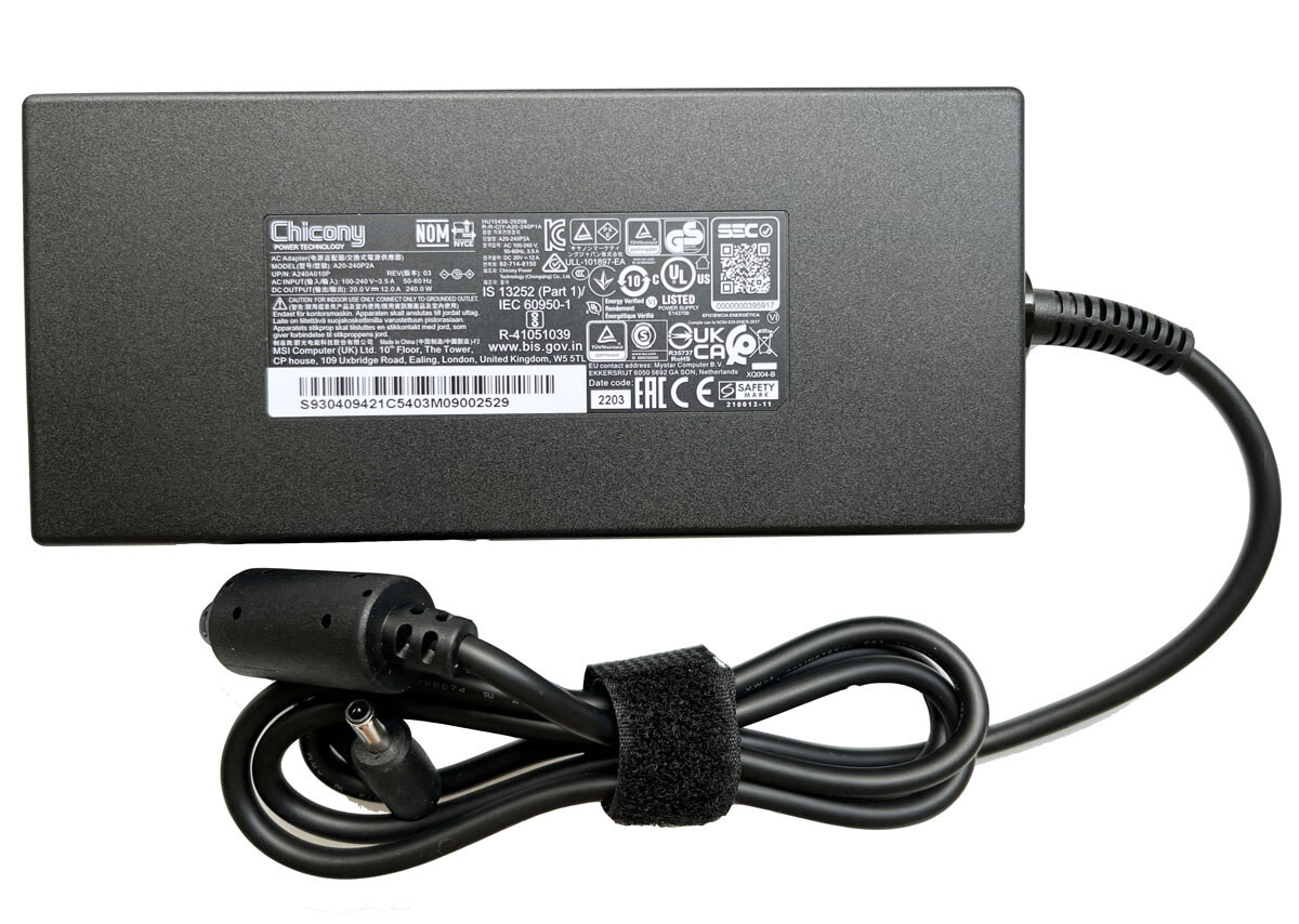 Wijden lijden commentator Chicony 240W AC Adapter Charger For MSI Pulse GL76 12UGK-256 12UEK-052 12A  20V | eBay