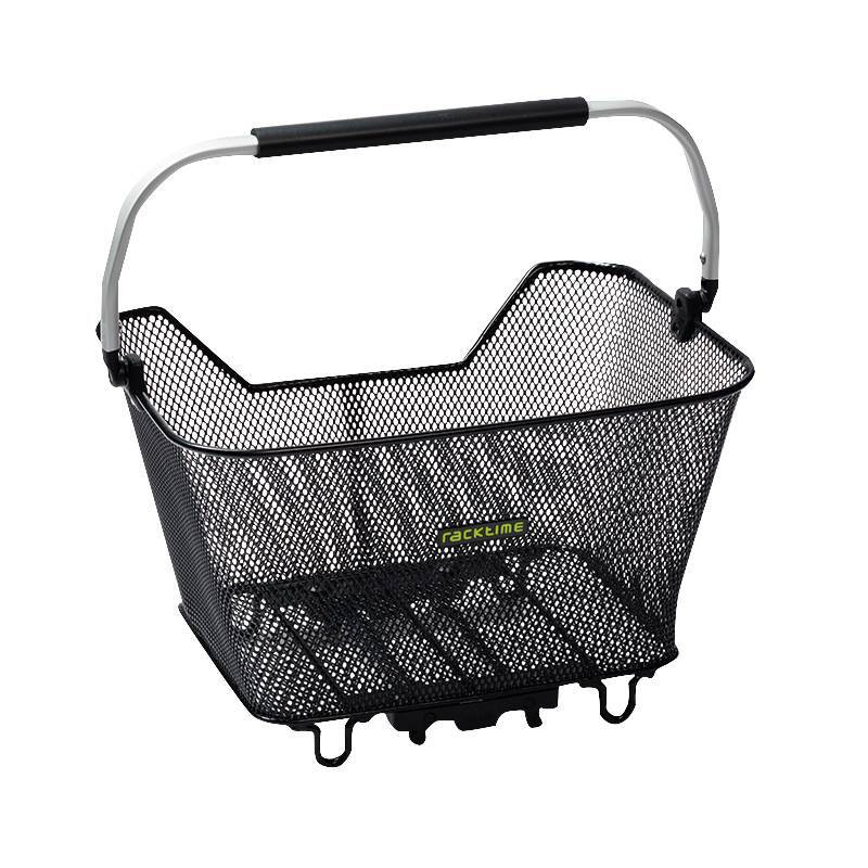 Panier arrière en acier premium Racktime Bask-it 23L Deluxe noir rigide pour porte-bagages