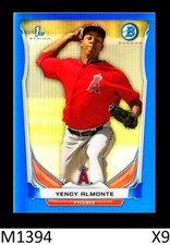 1-2014 BOWMAN CHROME BLUE REFRACTOR YENCY ALMONTE WHITE SOX /250 QTY