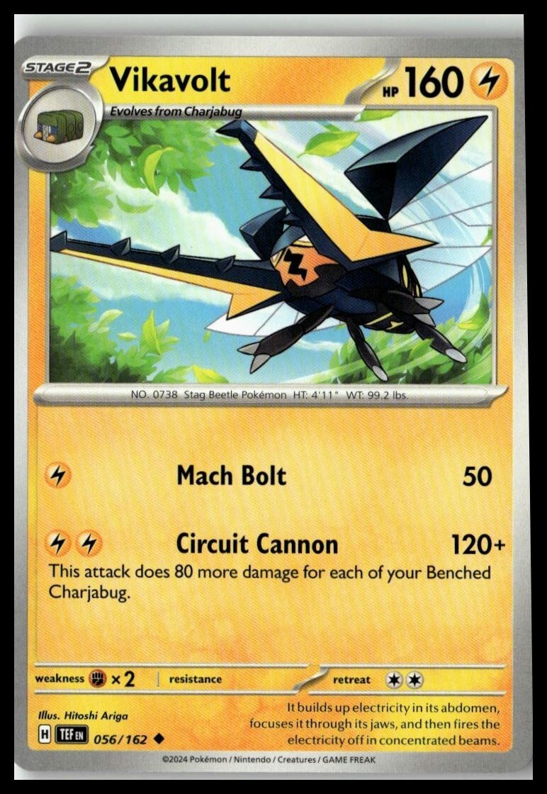 Vikavolt 56/162 Pokemon Card Temporal Forces Uncommon 160 HP Near Mint B9