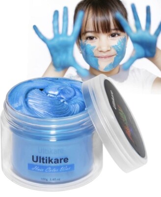 Amorfire Instant Hair Dye Wax Unisex Washable Temporary Modeling, Color BLUE