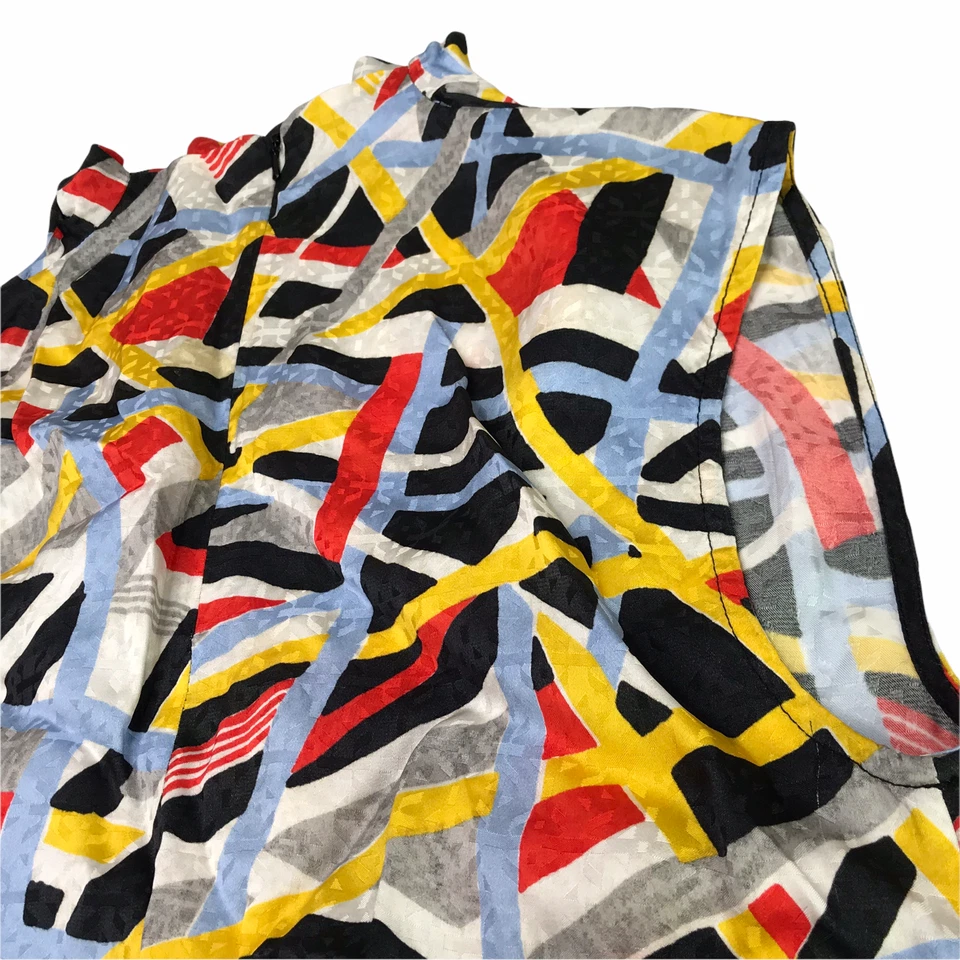 TOPSHOP Sleeveless Tank Blouse Blue Yellow Red Size Women's Small.  US 4 Viscose - Image 4 of 4