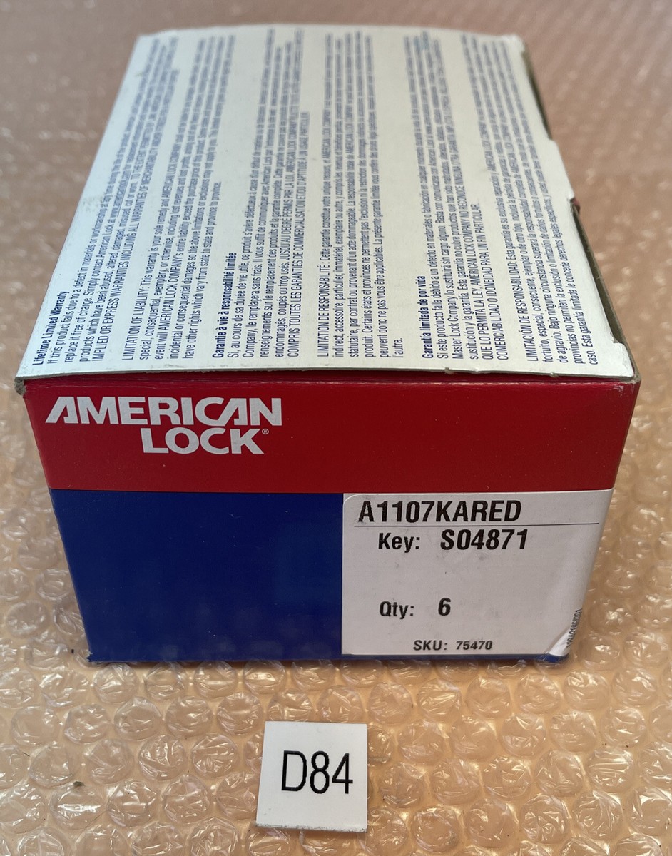 6) BRAND NEW- American Lock A1107KARED (6) Locks W/Key & Spare Key 