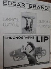 EDGAR BRANDT ironwork art 36 + LIP + FIGIDAIRE advertising paper ILLUSTRATION 1929