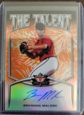 Brennan Malone 2019 Leaf Valiant Baseball The Talent Auto Autograph #d 26/35