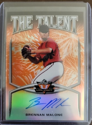 Brennan Malone 2019 Leaf Valiant Baseball The Talent Auto Autograph #d 26/35
