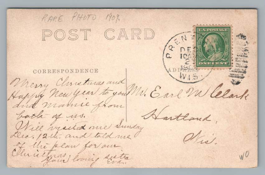 Main Street Bank PRENTICE Wisconsin RPPC Price County Antique Photo