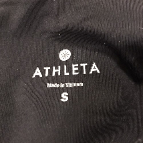 Athleta Black Capri Criss Cross Chaturanga Leggings Mesh Detail Women’s Small S - Picture 6 of 11