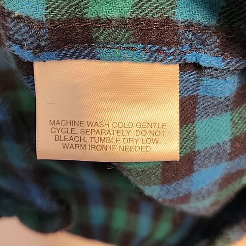 Canyon River Blues Button Up Shirt Youth Boys M Plaid Blue & Green Long Sleeve - Picture 5 of 5